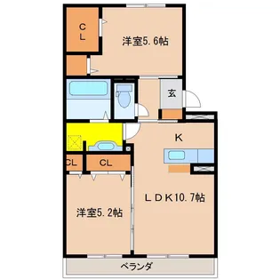 ベルヴュー A棟【3階】の間取り