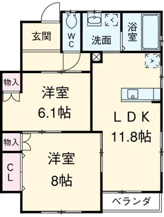 ヴィレッジ布橋B【1階】の間取り