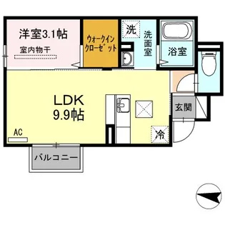 Y s Storiam(ワイズストーリア) A【1階】の間取り