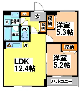 Papillon sekimae【2階】の間取り