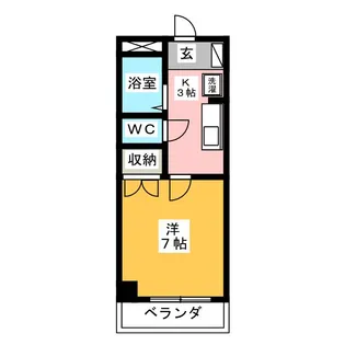 パインコート七瀬【3階】の間取り