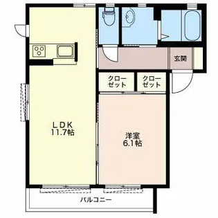 シャンテ西焼津F【1階】の間取り