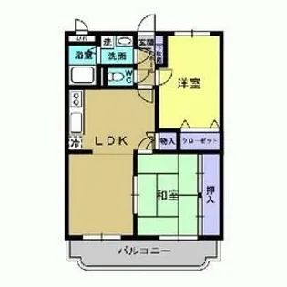 駒西ハイツII【1階】の間取り