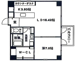 クレグラン京町堀【6階】の間取り