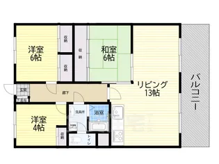豊中ウエノハイツ【6階】の間取り