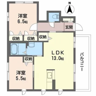ウィンベル吉山 A棟【1階】の間取り