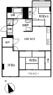 磯貝グリーンアパルト【3階】の間取り
