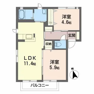 パークヒルA【2階】の間取り