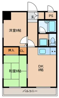 ライオンズマンション六ツ門第2【4階】の間取り