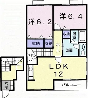 パークサイド大道A【2階】の間取り