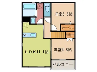 ユアメゾン唐崎A棟【2階】の間取り
