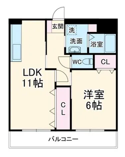 クレセント中泉【1階】の間取り