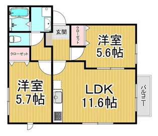 Sフラット N棟【1階】の間取り