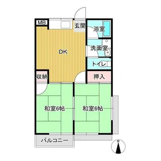 コスモハイツ三郷【2階】の間取り