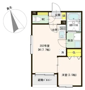 プランドール烏森【2階】の間取り