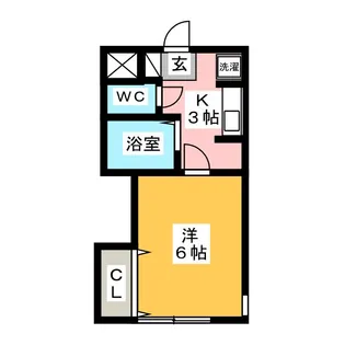 大成パレス飯山【1階】の間取り