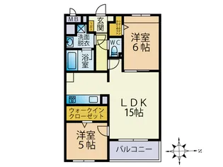 ソルファ姪浜駅南【2階】の間取り