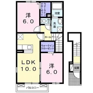ホワイト・プレセアA【2階】の間取り