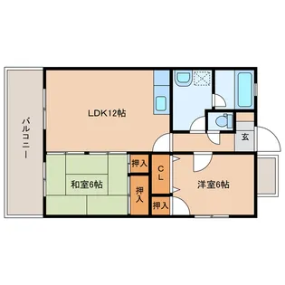パルジュ鶴崎【2階】の間取り