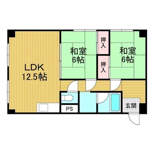 中央町セントラルハイツ【4階】の間取り