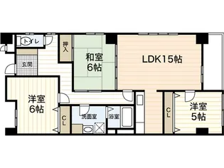 岡山県岡山市北区野田3【マンション】の間取り