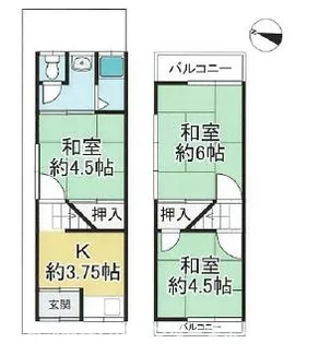 大阪府枚方市渚東町【一戸建】の間取り