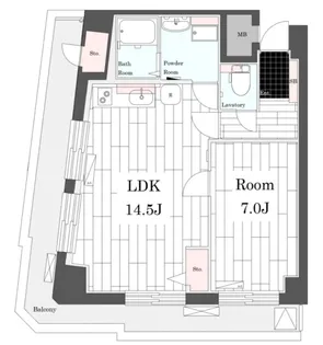 イトーピア六本木【7階】の間取り