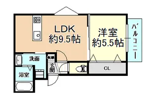 Clear柏原【1階】の間取り