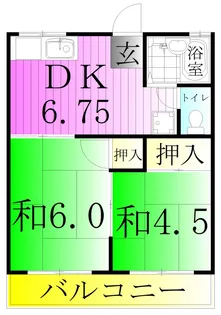 第二タウンコーポ浅田【2階】の間取り