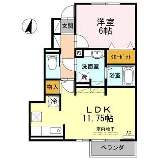 サワディー ファン バーン B【1階】の間取り