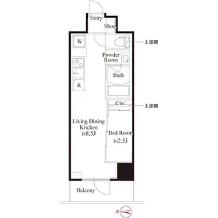 ハーモニーレジデンス東京武蔵関WEST SIDE【8階】の間取り