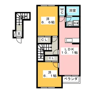 スカイハイツキララ【2階】の間取り