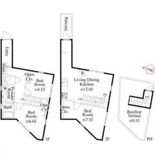 ファミーユ竹ノ塚【1階】の間取り