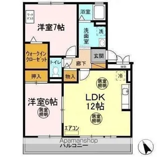 メゾンドォ渕谷 AB【1階】の間取り