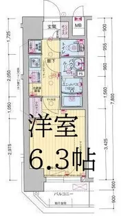 大阪府大阪市西区境川2【マンション】の間取り