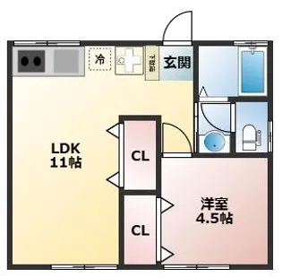 ハイツロータス【1階】の間取り