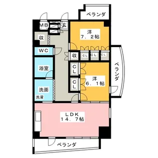 サムティレジデンス名城公園【2階】の間取り