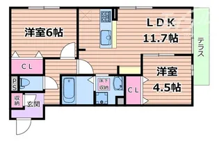 大阪府豊中市若竹町2【アパート】の間取り