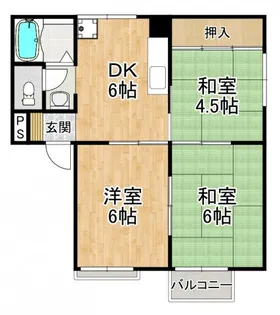 ハイツ林【1階】の間取り