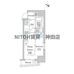 デュオフラッツ日本橋水天宮【10階】の間取り