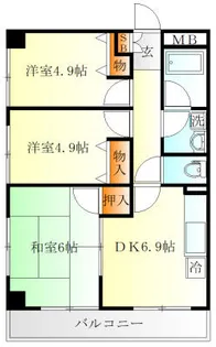クレスト横浜白楽【3階】の間取り