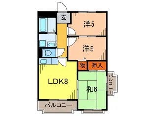 第二宝旭ハイツ【2階】の間取り
