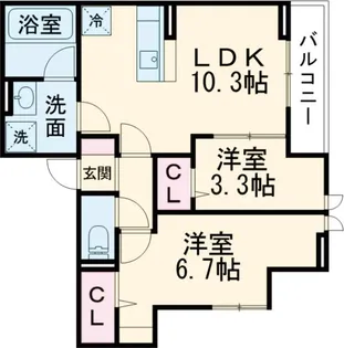 グランメール【2階】の間取り
