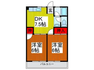 シティハイムあさくら2【2階】の間取り