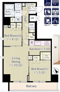 アルトステージ武蔵野【2階】の間取り