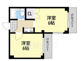 ノーブルハイツ山之内【1階】の間取り