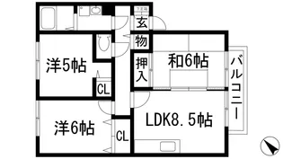 グランパルク向井B棟【2階】の間取り