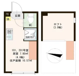 ハーモニーテラス西小岩II【1階】の間取り
