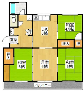 中山五月台住宅20号棟【3階】の間取り