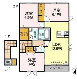エスクード港南【2階】の間取り